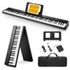 Donner DP-10 Tastiera portatile per pianoforte a 88 tasti per principianti, bundle tastiera per pianoforte pieghevole Bluetooth con pedale, borsa per pianoforte, nero