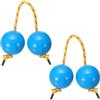 YELARXI Shaker ritmico africano Kashaka con corda gialla per feste (confezione da 2, blu)