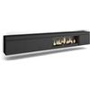 Skraut Home | Mobile TV Soggiorno | Ampio spazio a disposizione | 288x45x35 cm | TV di grande formato | Camino elettrico XXL | Sospeso, da appendere | Stile moderno | Nero