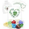 GluckGeschenk Set di 10 bomboniere e regalini e decorazione da tavolo per comunione, cresima, battesimo, pietre portafortuna + bel biglietto + sacchetto in organza, portafortuna per bambini e adulti