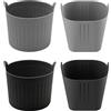VIVIIHOO 4 Stampelle per Muffin in Silicone per Airfryer, Formine Riusabili per Muffin Senza BPA, Mini Forme per Muffin per Friggitrici ad Aria Calda, Forno, Microonde, Grigio e Nero
