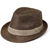 NICEYEA Fedora Cappello per uomo donna classico Trilby cappello da sole estivo cappello parasole cappello a tesa corta Jazz Gentleman cappello di paglia Panama Beach Cap Accessori per costumi Regali,