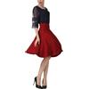 Artykey Gonna Lunga Donna Elegante Vita Alta Midi Gonne Svasata Linea ad A Skirt Rosso Vino (XXL Vita 88cm)