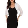 WOMLAYOUT Donna Coprispalle Elegante con Paillettes E Perline Bolero Aperto sul Davanti, Giacca Corto da Cocktail e Formale Nero XL