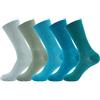MYO UNDERWEAR&MORE Calzini in cotone unisex confezione da 5 paia - Calze a metà polpaccio traspiranti per uomo e donna, tessuto sottile e morbido, comodi, colori assortiti, uso quotidiano, verde, marrone, blu e grigio