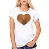 KIRALOVE T-Shirt Maglia Donna Sexy Scollatura Seno Effetto 3D realistica Cuore Divertente Maniche Corte Fashion Ragazza Idea Regalo Colore Bianco Taglia M Illusione Corpo Moda