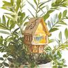 Crafts&Co® Miniatura in Legno | DIY Wooden Treehouse | Dream Villa Kit con LED & Sistema di Irrigazione Automatica | Decorazione Piante Interno | Legno | 74 Pezzi | 27x16x8.3 cm