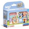 Clementoni - Bluey Cube, Puzzle con 6 Cubi, Gioco Educativo Bambini 2+ Anni per Sviluppare Memoria, Logica e Manualità, Made in Italy, 12x8 cm, 40662