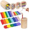 Haozozo Giochi Bambini 1 2 3 Anni, 4 in 1 Giochi Montessori 1 2 3 4 Anni, Legno Colori per Bambini 1 2 3 Anni, Gioco Bambino 1-3 Anni con Borsa per la Conservazione