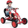 FANTASK Gokart per bambini con pedale, sedile regolabile, marcia avanti e indietro, portata fino a 30 kg, auto pedalata per ragazzi e ragazze dai 3 anni in su, colore rosso