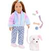 OG DOLLS Our Generation - Skylar e Bow - Set di bambole e cuccioli da 46 cm - Cane Arc-en-ciel in peluche - Accessori per la cura degli animali domestici - Giocattolo per bambini dai 3 anni in su