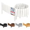 Garronda Rollborder bordure per aiuole e prato recinzione staccionata in legno flessibile 200 cm bordatura da giardino esterno delimitatore aiuole GD-0046 (Bianco Altezza: 10 cm)