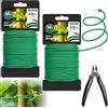 COZCLAM 2 x 20m di Filo Ferro Plastificato Verde con Cutter, 3.5mm Spago per Orto, Legacci per Pomodori, Giardinaggio, Viti, Rafia per Legare Plant, Filo di Ferro Plastificato per Organizzare Cavi