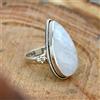 Natale Pietra Lunare Arcobaleno Gemma 925 Argento Sterling Artigianale Anello