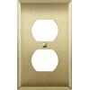 ENERLITES Duplex Receptacle Metal Wall Plate, Stainless Steel Outlet Cover, Corrosion Resistant, Size 1 marcia, 4,50 x 2,76, UL Listed, 7721-BB, 302 Brass, Gold