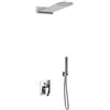 LANERI Kit Doccia 2 Vie Soffione Acciaio Inox Slim 2,5 mm + Presa Acqua + Flessibile + Doccino (55x23 cm Soffione Tondo)