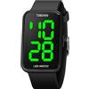 TONSHEN Unisex Outdoor Sportivo Orologio LED Elettronico Display Semplice Digitale Semplice Orologi da Polso e Gomma Cinturino