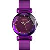 TONSHEN Fashion Orologio da Donna e Ragazza Acciaio Inossidabile Cristallo Poligonale Cielo Stellato Comporre Puntatore luminoso Casual Elegante Orologi da Polso