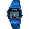 TONSHEN Fashion Unisex Sportivo Orologi da Polso LED Elettronico Acciaio Inossidabile Digitale Orologio Uomo e Donna Allarme Cronometro Stile Casual (Blu)
