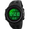 TONSHEN Digitale Orologi da Polso Subacqueo 50M Impermeabile Plastica Lunetta e Morbida Gomma Band LED Elettronica Display Outdoor Militare Tattica Sportivo Orologio Semplice Design Sveglia Data (Nero)