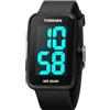 TONSHEN Unisex Uomo e Donne Outdoor Sportivo Orologio LED Elettronico Display Semplice Digitale Numeri Grandi Orologi da Polso e Gomma Cinturino