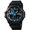 TONSHEN Orologio Uomo Sportivo Outdoor 50M Impermeabile Analogico Quarzo LED Digitale Tre Tempo Plastica Orologi da Polso (Blu)