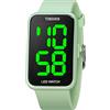TONSHEN Unisex Outdoor Sportivo Orologio LED Elettronico Display Semplice Digitale Semplice Orologi da Polso e Gomma Cinturino