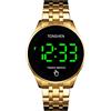 TONSHEN Uomo Semplice Fashion Controllo Touch Orologi da Polso Acciaio Inossidabile LED Digitale Elettronico Orologio (Oro)