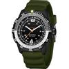 Findtime - Orologio da uomo solare, militare, analogico, industriale, sportivo, impermeabile, tattico, con cinturino in silicone, cassa in lega, quadrante unidirezionale, ghiera girevole, orologio da