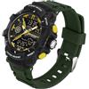 findtime Orologi per uomo e ragazzo, analogico, digitale, al quarzo, arancione, con allarme/cronometro, due fusi orari/LED 5 ATM, impermeabili, per uomini