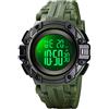 TONSHEN Sportivo Orologio Uomo 50M Impermeabile LED Elettronico Digitale Allarme Cronometro Orologi da Polso (Verde)