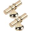 FEEIMOL 2 Pezzi Maniglie per Mobili da Cucina Foro Singolo Oro Maniglie T Bar Cucina in Lega di Zinco Maniglie per Cassetti Armadietti Mobile