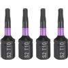 QUARKZMAN 4Pz T10 Inserti per Avvitatore Torx 1/4 Gambo Esagonale 25mm/1 Lunghezza Punte per Cacciavite Magnetico 6 Punte Esagonali a Stella in Acciaio S2 Trapano Elettrico di Qualità