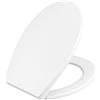 Mass Dynamic Sedile WC bianco con chiusura ammortizzata, sgancio rapido per una facile pulizia, fissaggio superiore con cerniere regolabili, forma ovale standard (stella ovale)
