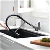 SJQKA Rubinetto Sottofinestra Rubinetto Cucina Pieghevole, Miscelatore Cucina Abbattibile 180°, Rubinetto Lavello Con Uscita Dell'acqua A Doppia Modalità in Rame Senza Piombo (Grigio)