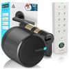 tedee GO2 Alu Serratura Smart con Impronta Digitale, Codice PIN e Cilindro Classe 6 Antieffrazione | Sblocco Automatico | Senza Cambio Cilindro | Compatibile con Matter, Alexa, Google, Apple
