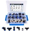 Guolich 50 Pezzi Raccordo Pneumatico, Attacco Rapido Aria Compressa, Accessori Compressore Aria,Accessori Camion, Per Connessione Rapida Del Tubo Dell'aria（1/4, 1/8, 1/2, 3/8 ）