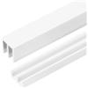sourcing map Binario in plastica per porte scorrevoli, 4 m, set di ferramenta per pannelli spessi 0,3 cm, per piccole porte dell'armadio, bianco