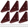 QUARKZMAN 6pz Staffe Angolari, 65x19x65mm Bretelle Acciaio Laminato a Freddo Uniscono Supporto con Viti per Bordo Letto Scrivania (Marrone)