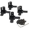 Befenybay 4 pezzi nero 3-Way End Corner Staffa Connettore con viti per 8 mm Slot T Profilo di estrusione in alluminio Serie 3030 (3030-Nero)
