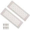 PATIKIL 2 Pezzi 250mm X 80mm Griglia Di Aerazione Per Porte Grigio Cammello | Griglia Di Ventilazione In Alluminio Resistente, Con Viti Di Montaggio, Per Ante Di Armadi E Guardaroba, Alluminio