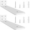 YFCVIP 2 Pz Staffe per Mensole Pesanti, Reggimensola Supporto Reggi Mensola da Muro, Staffe a L Angolari Metallo per Montaggio Mensola Legno (Bianco, 20 cm)