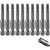 Befun Set di 10 punte Torx T25, lunghezza 50 mm, codolo esagonale lungo 1/4, set di punte Torx, in acciaio S2, set di cacciaviti
