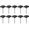 QUARKZMAN 10pz Manopole a T con Viti a Testa Alare M6x45mm Manopole a T Plastica Filettatura Maschio standard Maniglie Manopole Serraggio a mano Vite a testa Zigrinata, Nero