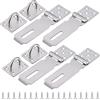 Kendwing 4 Pezzi Chiavistello per Porta in Legno,Catenaccio Porta Argento,Lucchetto Hasp Lock Porta,Chiavistello Porta Lucchetto Hasp in Acciaio Inossidabile,Padlock Hasp con Vite