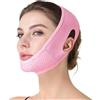 LgCiXli Guaina Viso Anti Doppia Mentone | Maschera Lifting V-Shape per un Contorno Facciale Definito | Fascia di Compressione Rassodante in Tessuto Elastico Traspirante | Rosa