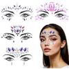 WDZGX Viso Gemme Adesivi Lucido Brillantini Festival Strass Glitter 4 Pezzi per Feste Carnevale Halloween Trucco Carnevale Musicale (Colore: Viola)