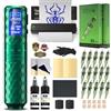 INKin Kit Tatuaggi Professionale, Macchinetta Tatuaggi Senza Fili con Corsa Regolabile 2.5-4.8mm e 1600mAh Batteria, Macchina Tatuaggi Kit Completo con Stampante Stencil Tattoo e Revo Cartucce Tattoo
