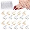 EBANKU 20PCS Wudu Nail Rings, Anelli per Unghie Regolabili Staccabile Metallo Anello Donna con 96PCS Adesivo Set, Decorazione Nail Art (Oro e Argento)