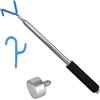 Fukaisu Strumento Telescopico Raccoglitore Asta Magnetica con 2 Ganci & Magnete, 300cm Barra Estensibile Spingi Tira Afferra Filo Recuperatore Disc Golf per Aree Difficili Raggiungere (Nero, Blu)